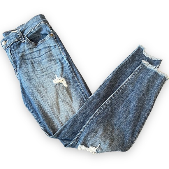 Pistola Distressed Skinny Jeans Blue Ripped Patchwork Mid-Rise Women’s Size 28 - Picture 16 of 16